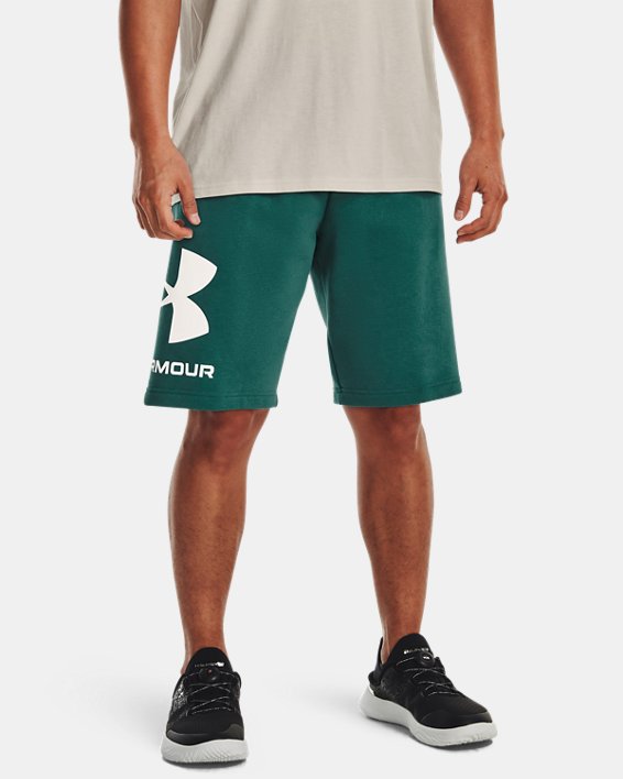 Men's UA Rival Fleece Big Logo Shorts, Green, pdpMainDesktop image number 0